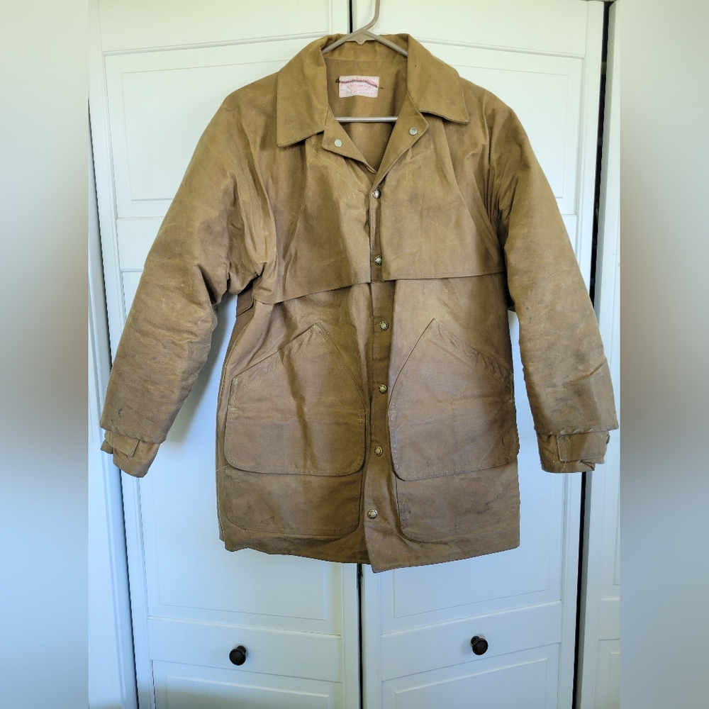 Rare Vintage Filson Tin Cloth Unlined Jacket With Double Sleeves/Cape